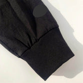 Classic Durable Midweight 100% Cotton Black Long-Sleeve T-shirt Sleeve Hem 