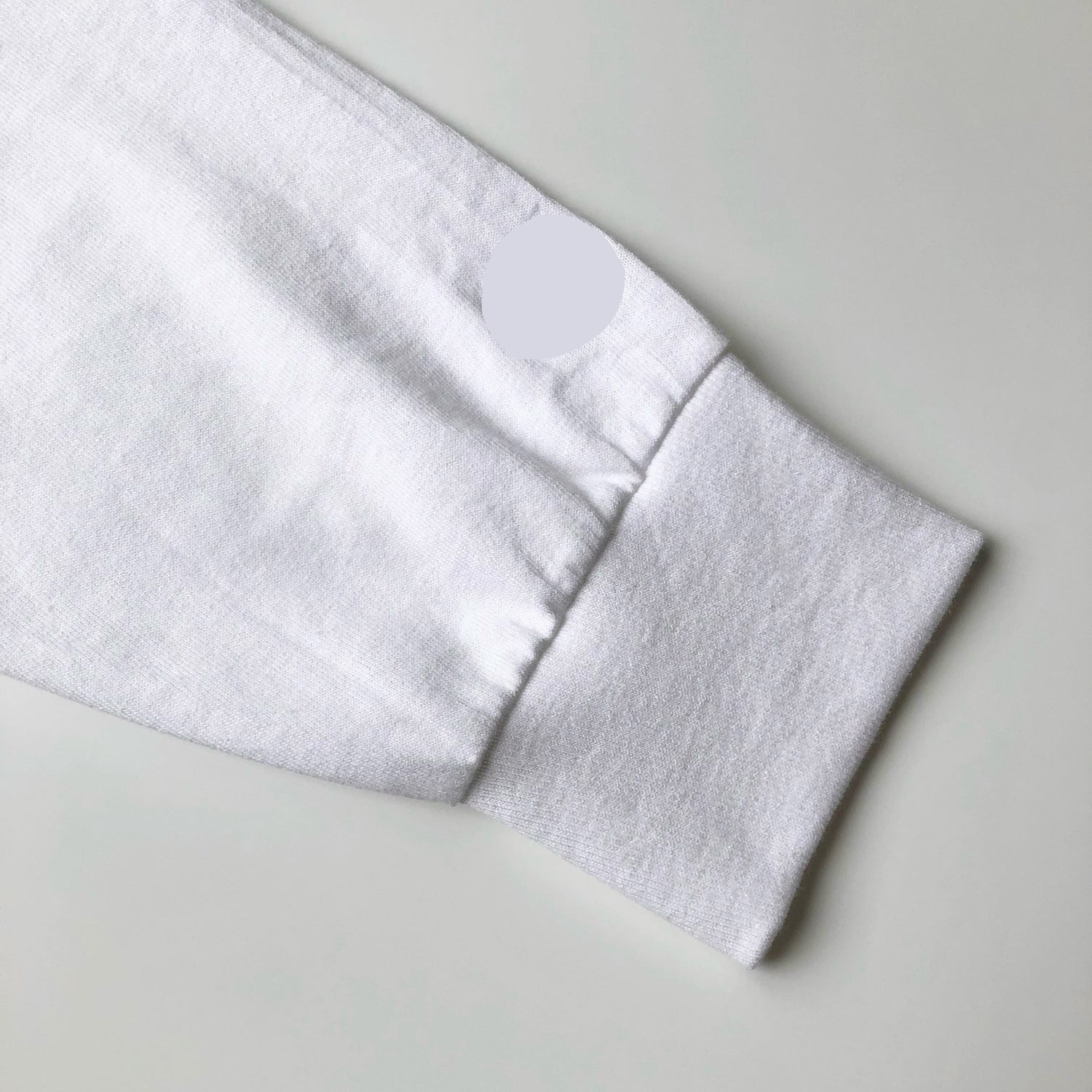 Classic Durable Midweight 100% Cotton White Long-Sleeve T-shirt Sleeve Hem 