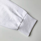 Classic Durable Midweight 100% Cotton White Long-Sleeve T-shirt Sleeve Hem 