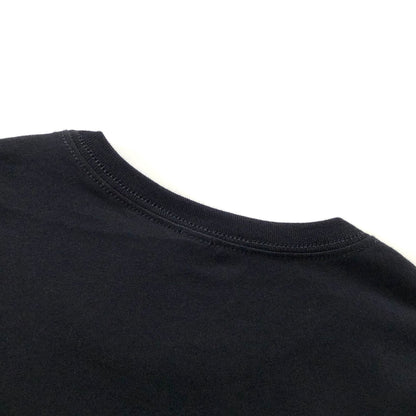Classic Slim Long-Length Body Premium Cotton Black T-shirt Crewneck Back Seam 
