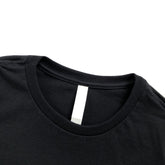 Classic Slim Long-Length Body Premium Cotton Black T-shirt Crewneck Seam 