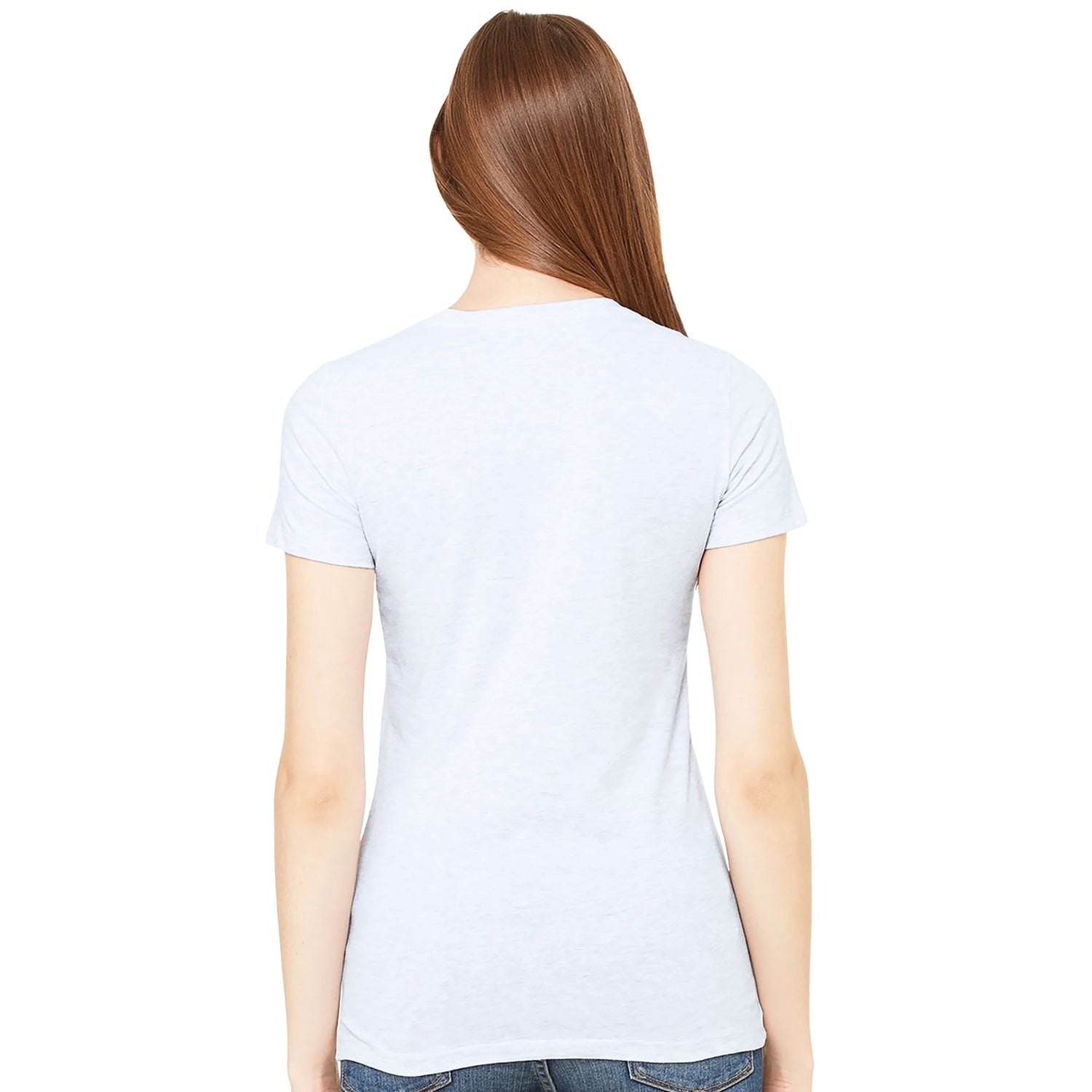 Classic Slim Long-Length Body Premium Cotton White T-shirt Back 