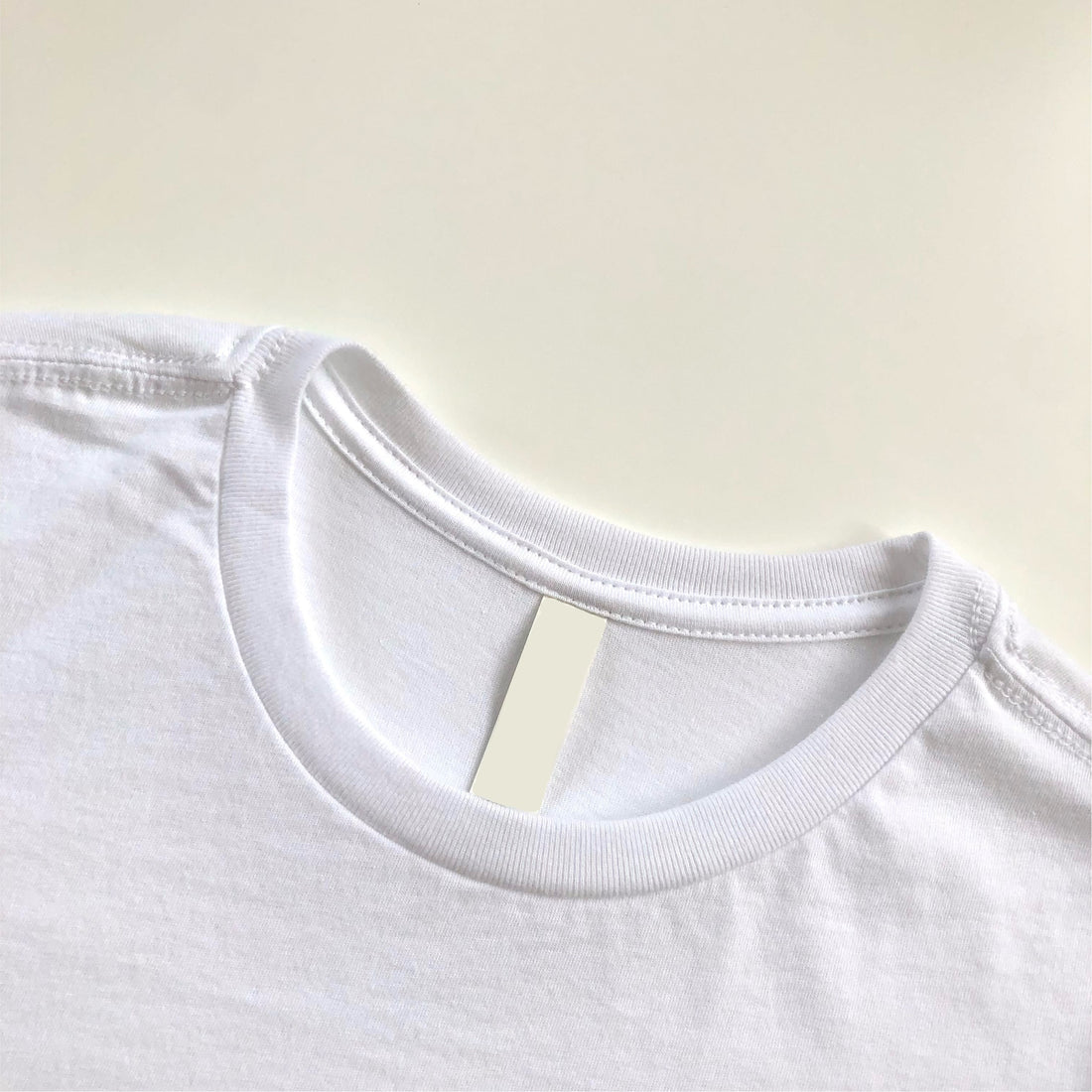 Classic Slim Long-Length Body Premium Cotton White T-shirt Crewneck Seam