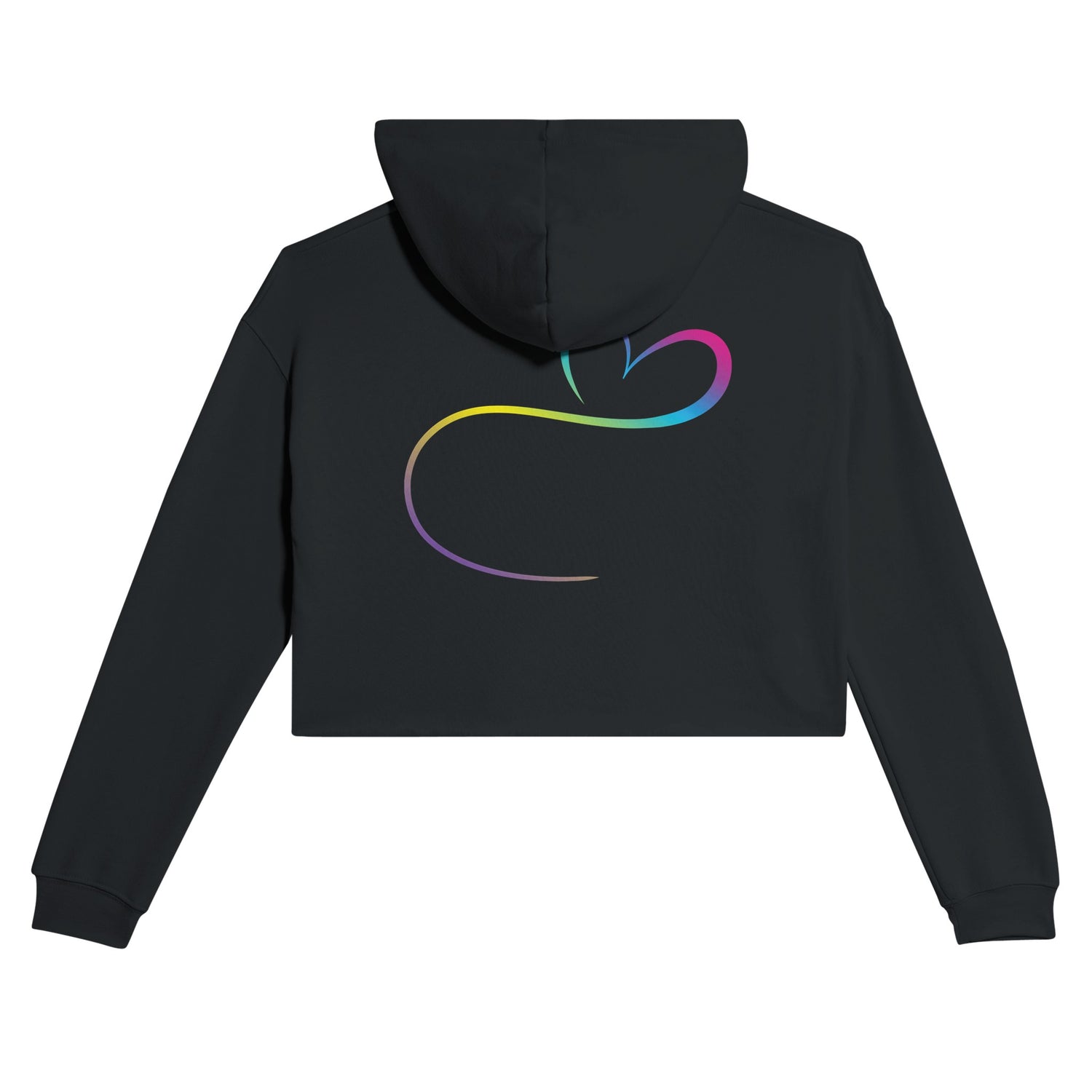 Fight For Love Slogan Black Crop Hoodie | Light and Soft Premium Cotton-Poly Fleece | Women&