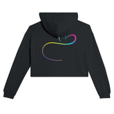 Fight For Love Slogan Black Crop Hoodie | Light and Soft Premium Cotton-Poly Fleece | Women&