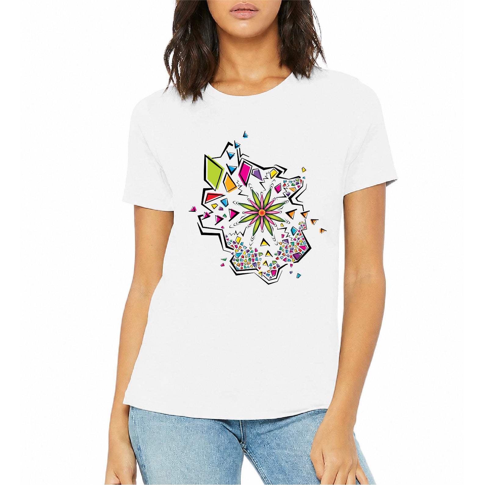 Colorful Flower Explosion Relaxed T-Shirt