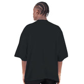 Heavyweight Oversized Drop-Shoulder USA Cotton Black T-shirt Back 