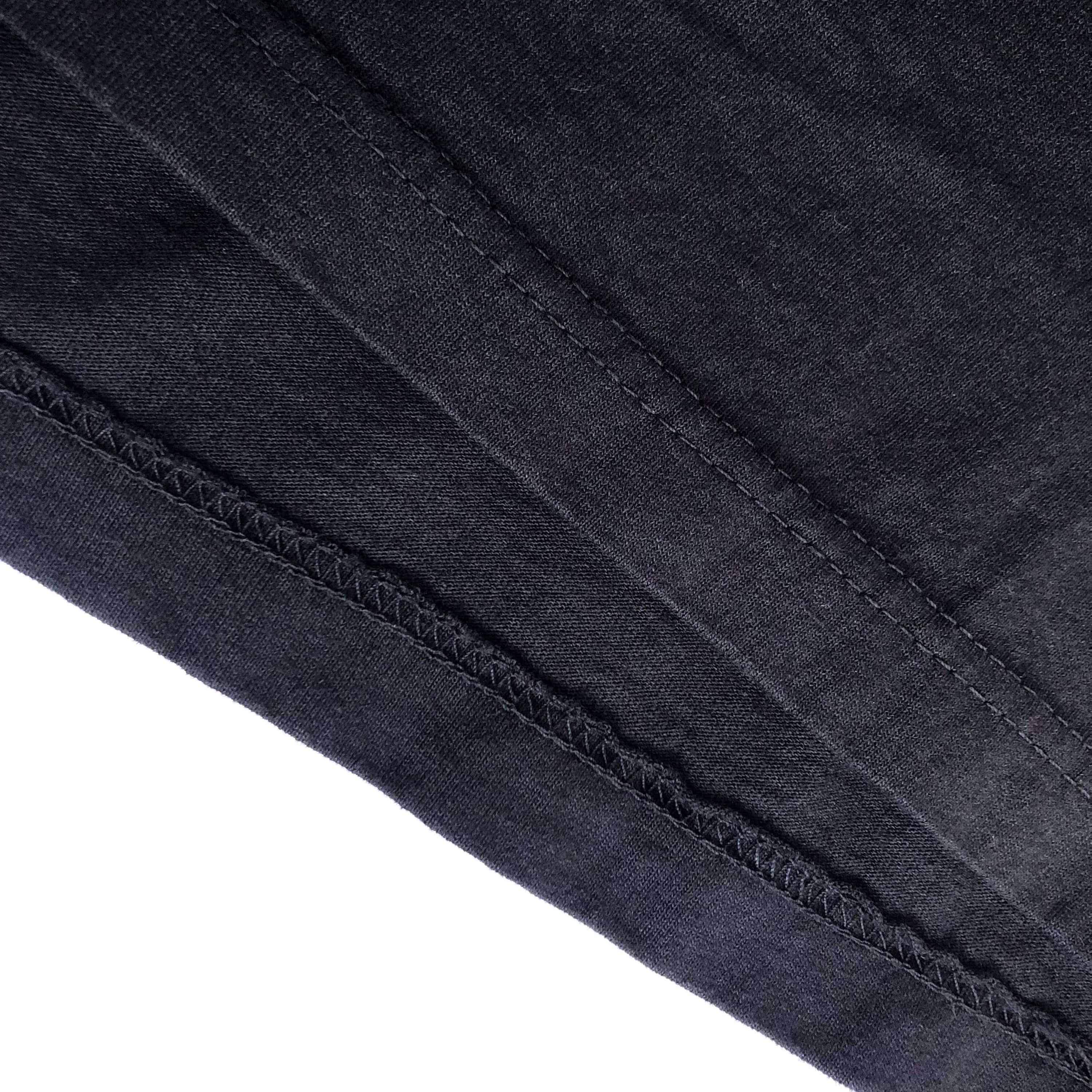 Heavyweight Oversized Drop-Shoulder USA Cotton Black T-shirt Bottom Hem 