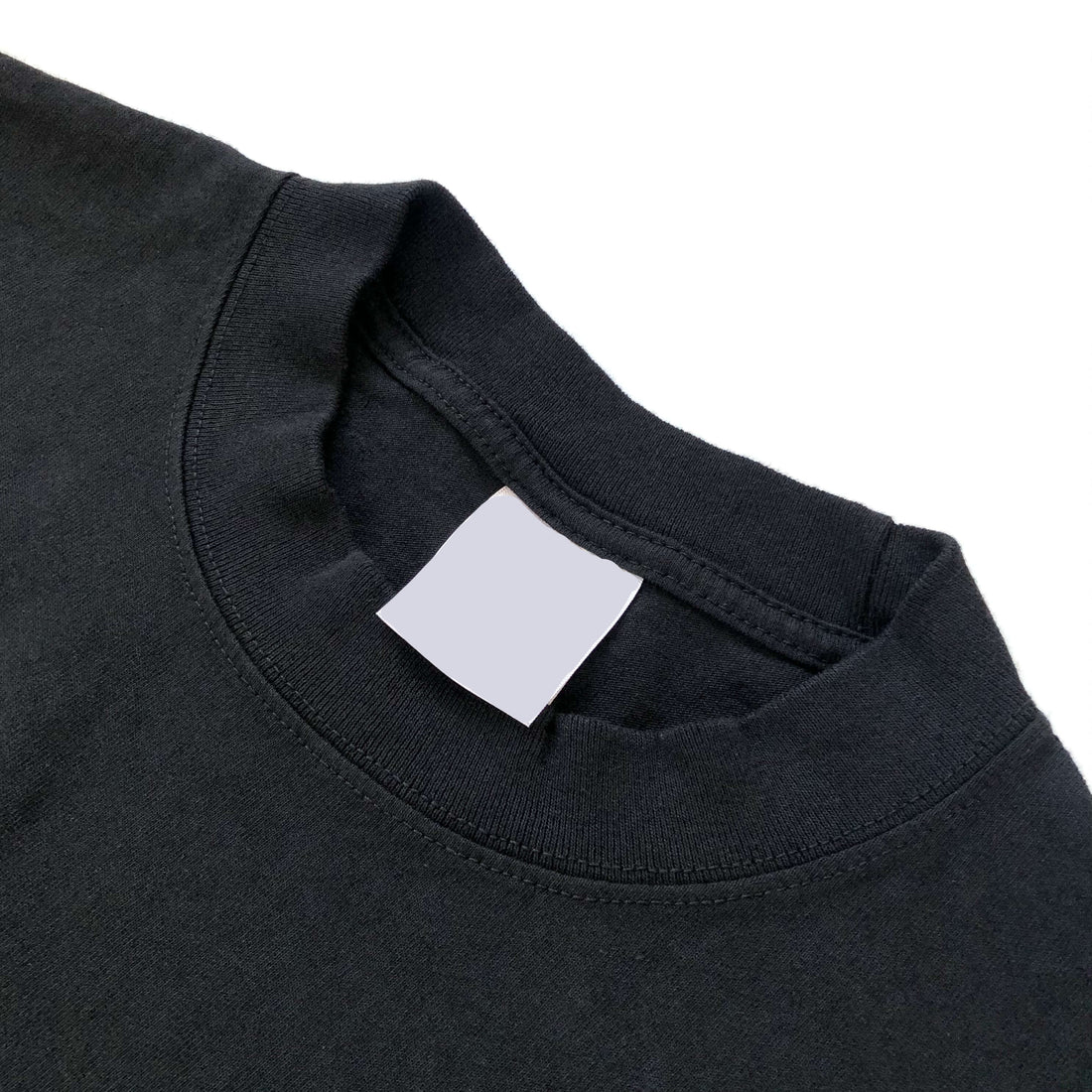 Heavyweight Oversized Drop-Shoulder USA Cotton Black T-shirt Crewneck Seam