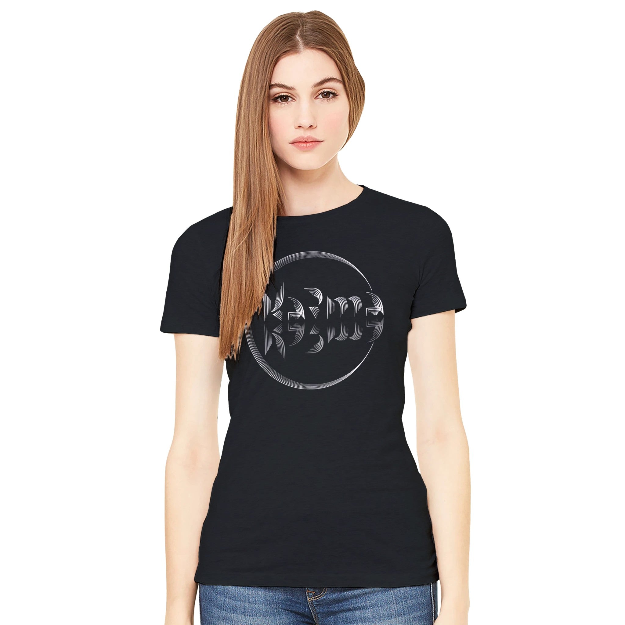 Women's Karma Classic Black T-shirt, Karma Apparel by an Indie Artist, Front