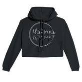 Karma Black Crop Hoodie | Light and Soft Premium Cotton-Poly Fleece Blend | Women&