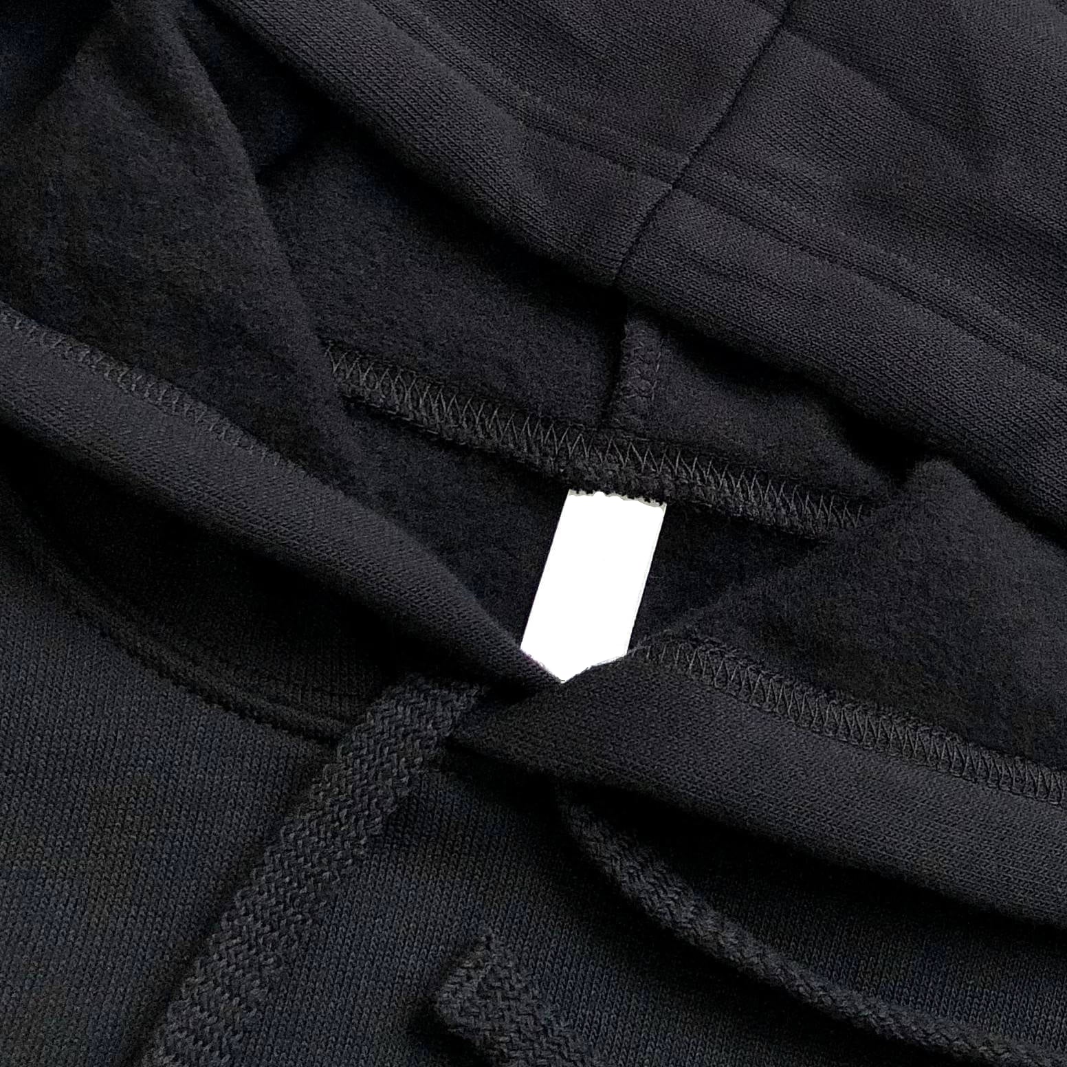 Light and Soft Relaxed Drop Shoulder Premium Cotton and Poly-Fleece Black Cropped Hoodie Hood Opening 
