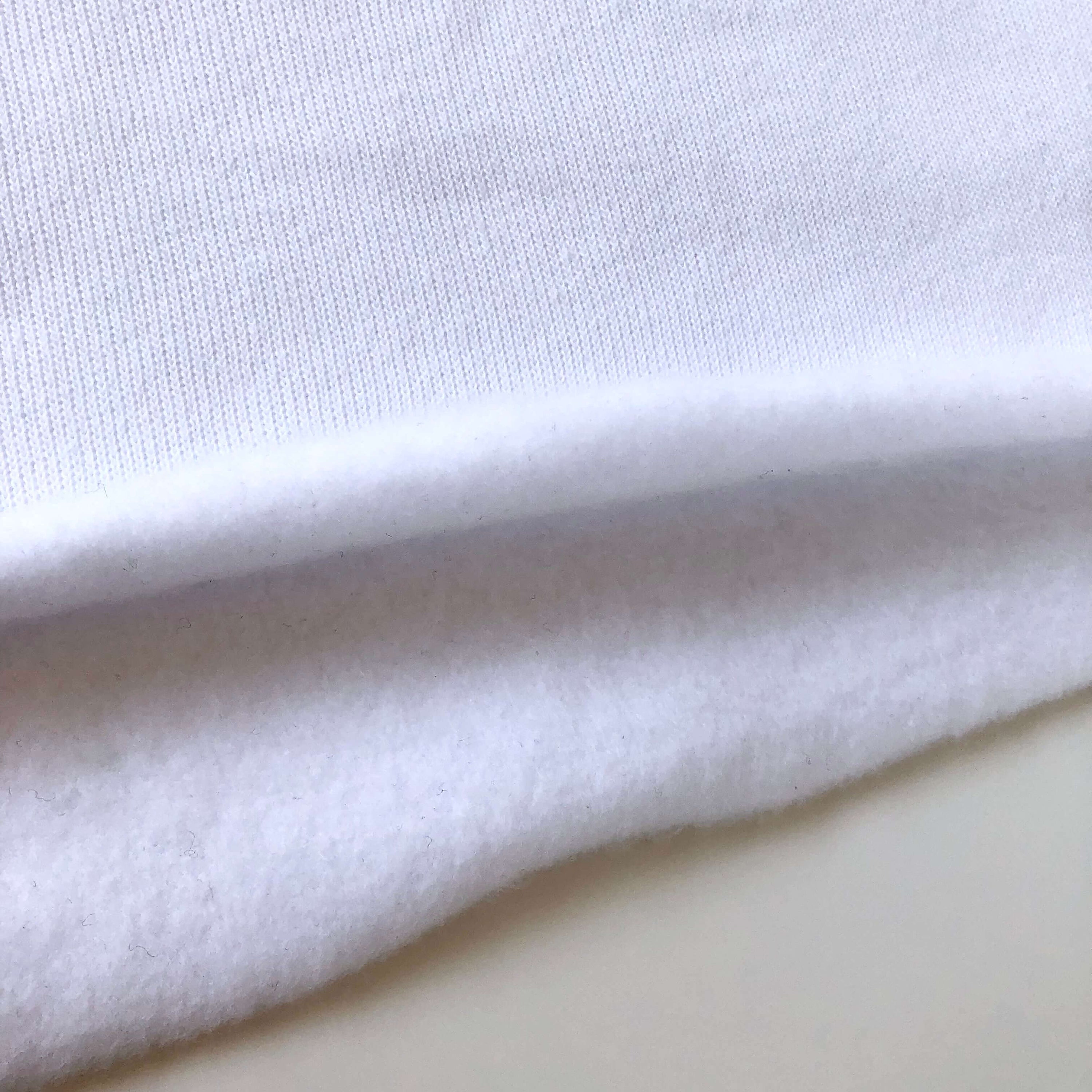 Light and Soft Relaxed Drop Shoulder Premium Cotton and Poly-Fleece White Cropped Hoodie Raw Bottom Edge 