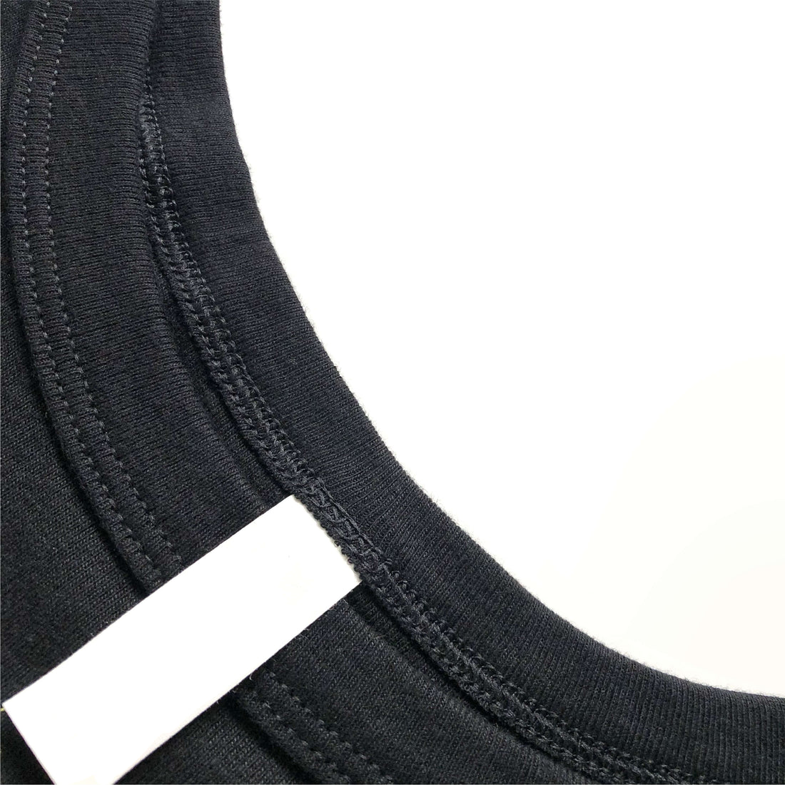 Light and Soft Stretch Premium Blend Black Spaghetti Strap Top Crewneck Seam