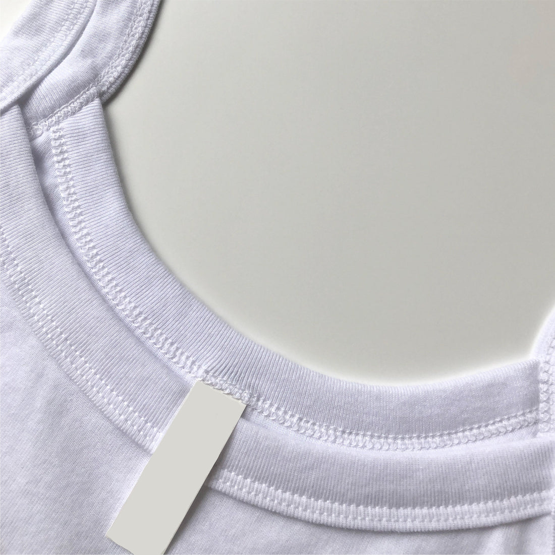 Light and Soft Stretch Premium Blend White Spaghetti Strap Top Crewneck Seam