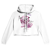 Love is Love White Cropped Hoodie | Light and Soft Premium Cotton-Poly Fleece Blend | Women&