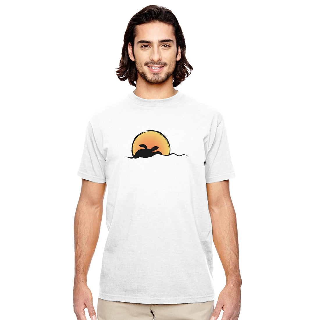 Sea Turtle Street Surf Look White T-shirt | 100% Organic Cotton | Men&