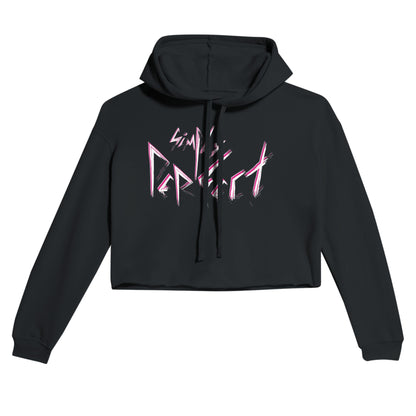 Simply Perfect Punk Slogan Black Crop Hoodie | Light and Soft Premium Cotton-Poly Fleece Blend | Women&