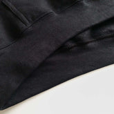 Soft Classic Heavy Cotton-Blend Popular Black Hoodie Bottom Hem