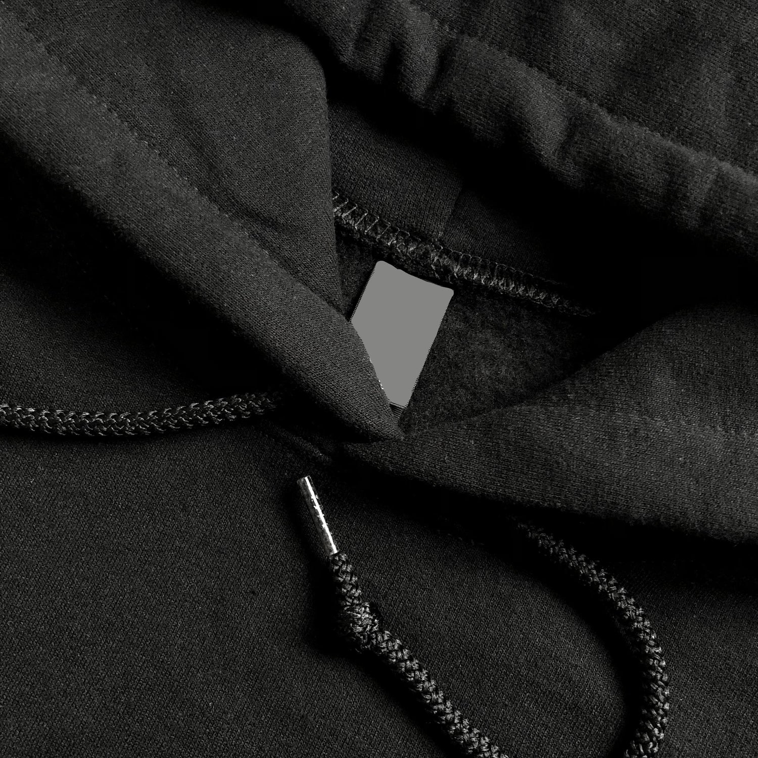 Soft Classic Heavy Cotton-Blend Popular Black Hoodie Hood Opening 
