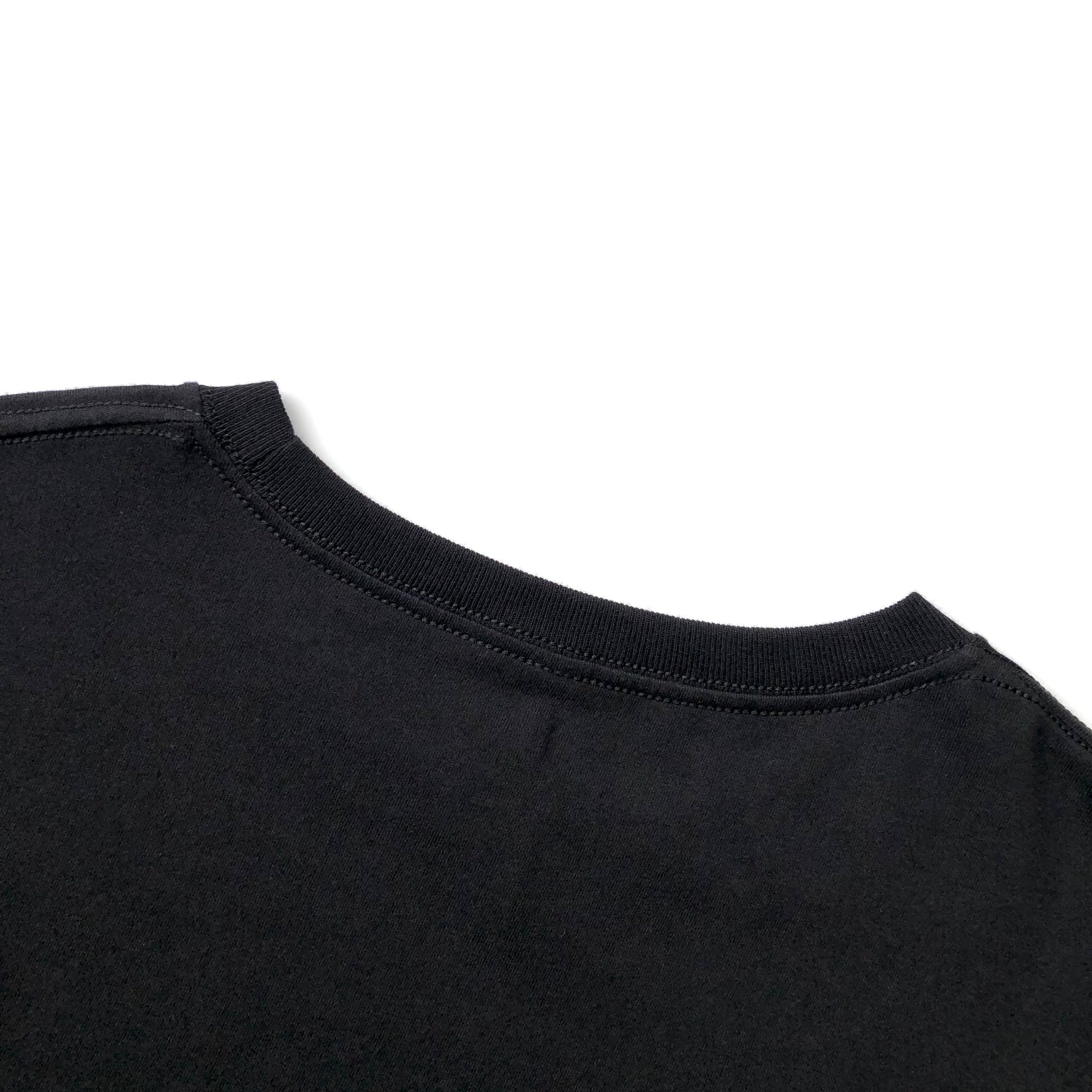 Soft Classic Midweight 100% Organic Cotton Black T-shirt Crewneck Back Seam
