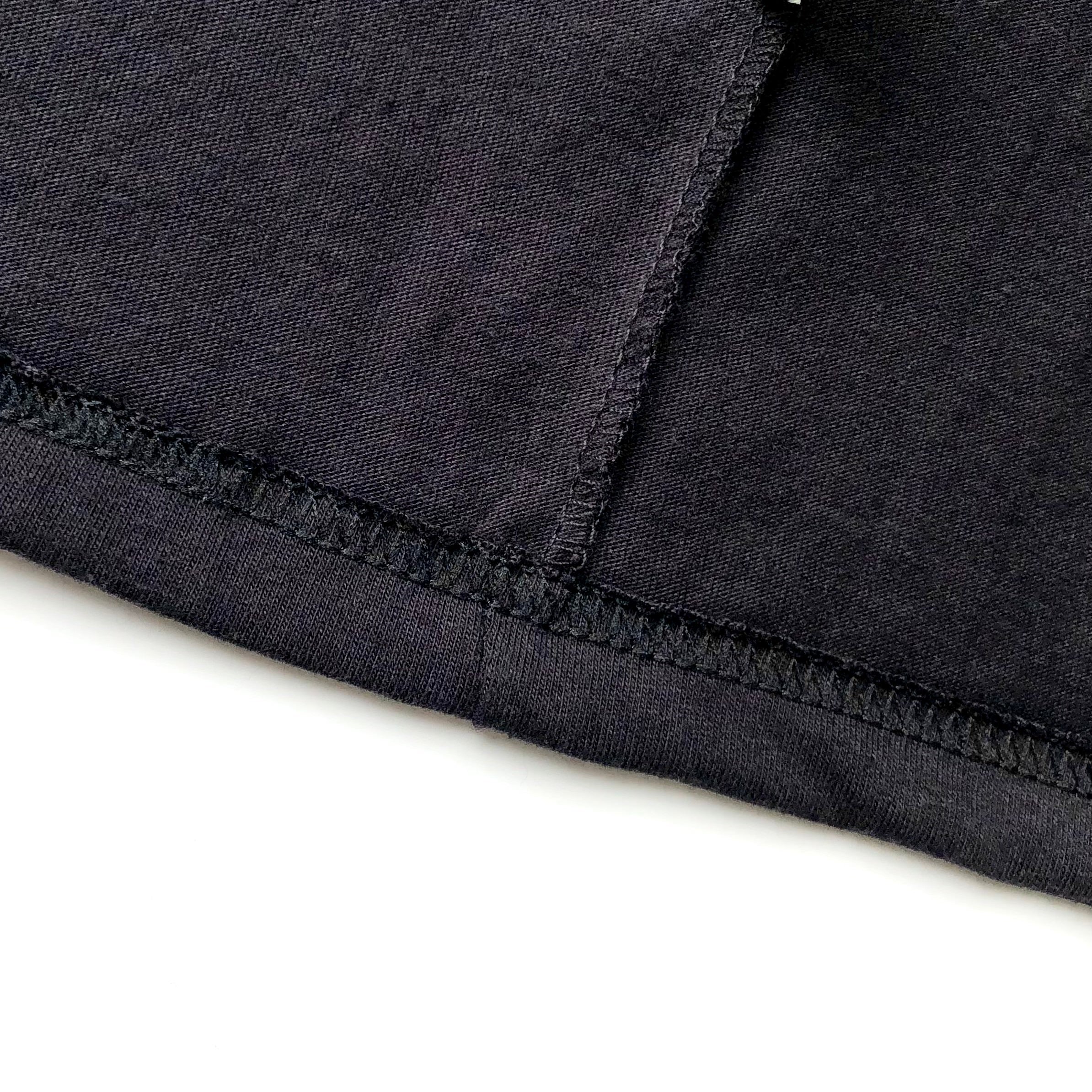 Soft Classic Midweight 100% Organic Cotton Black T-shirt Inner Seam 