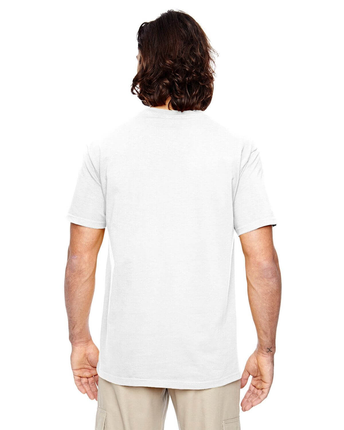 Soft Classic Midweight 100% Organic Cotton White T-shirt Back 