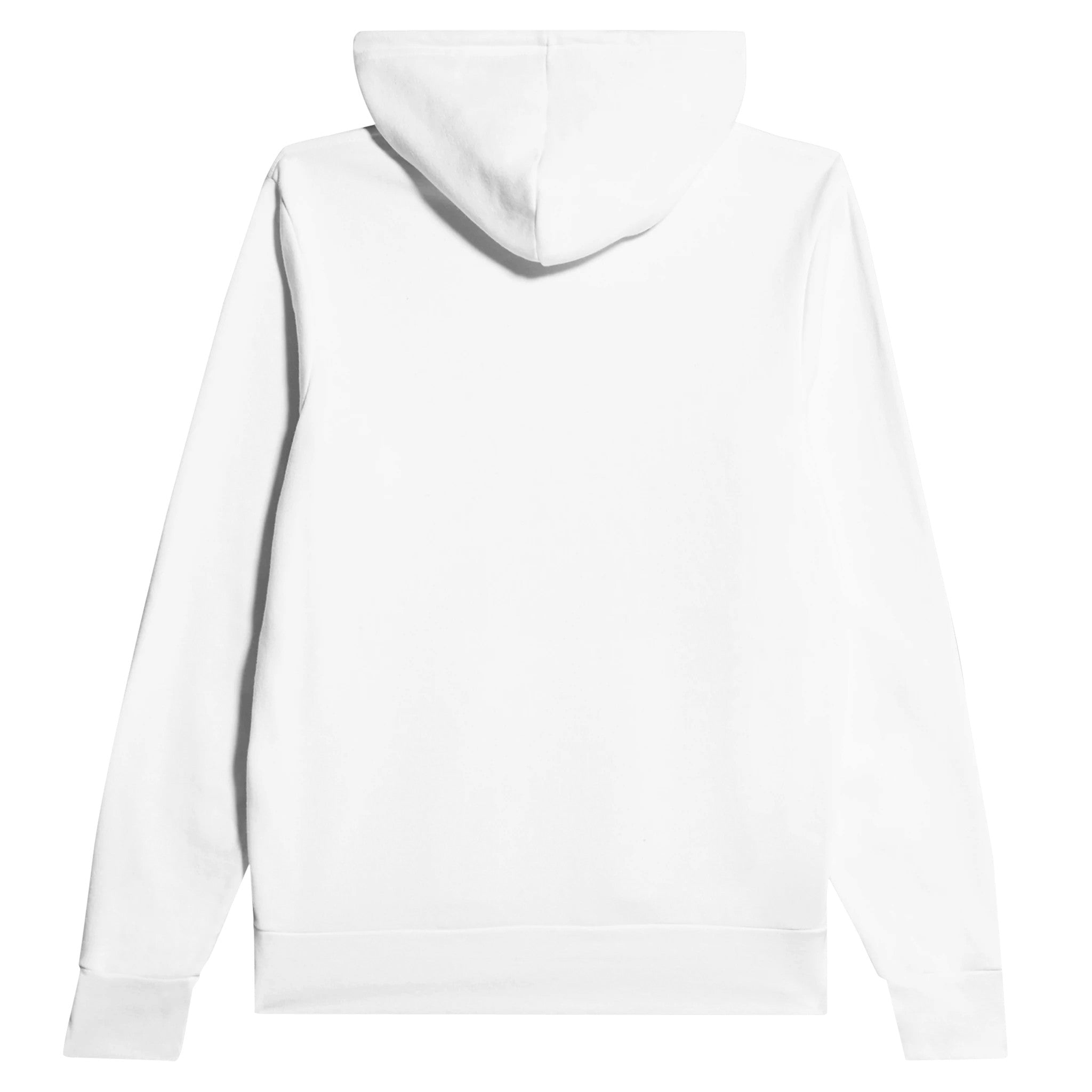 Soft Classic Midweight Cotton Poly-Fleece Blend White Hoodie Back 