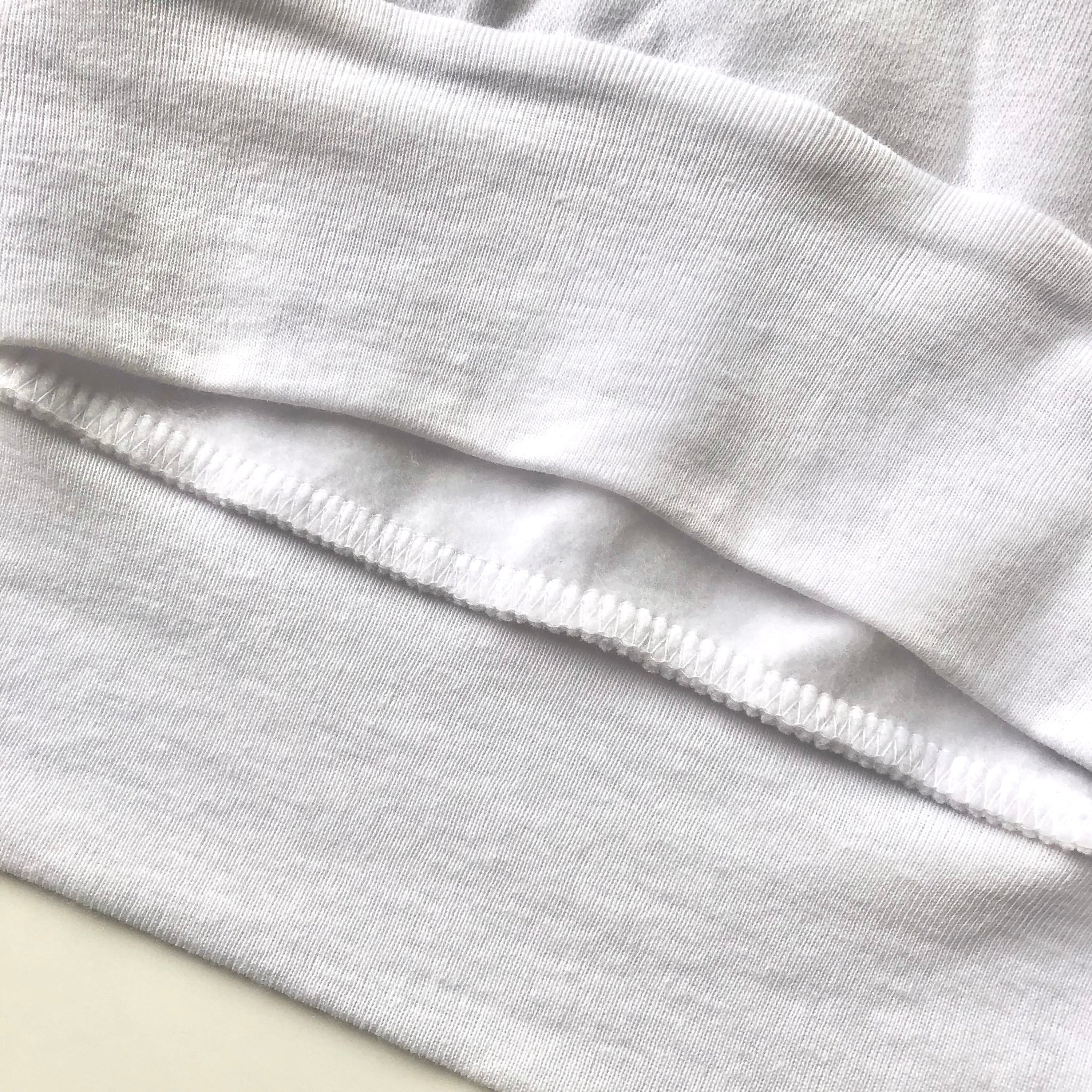 Soft Classic Midweight Cotton Poly-Fleece Blend White Hoodie Bottom Hem