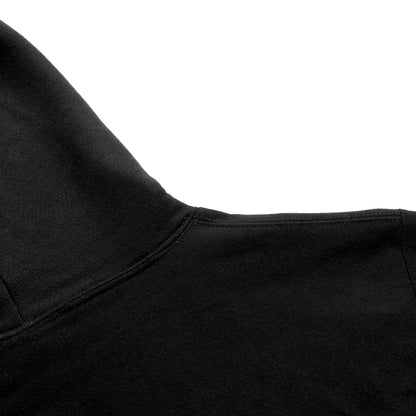 Soft Durable Heavyweight Cotton-Poly Blend Classic Black Hoodie Hood Back 