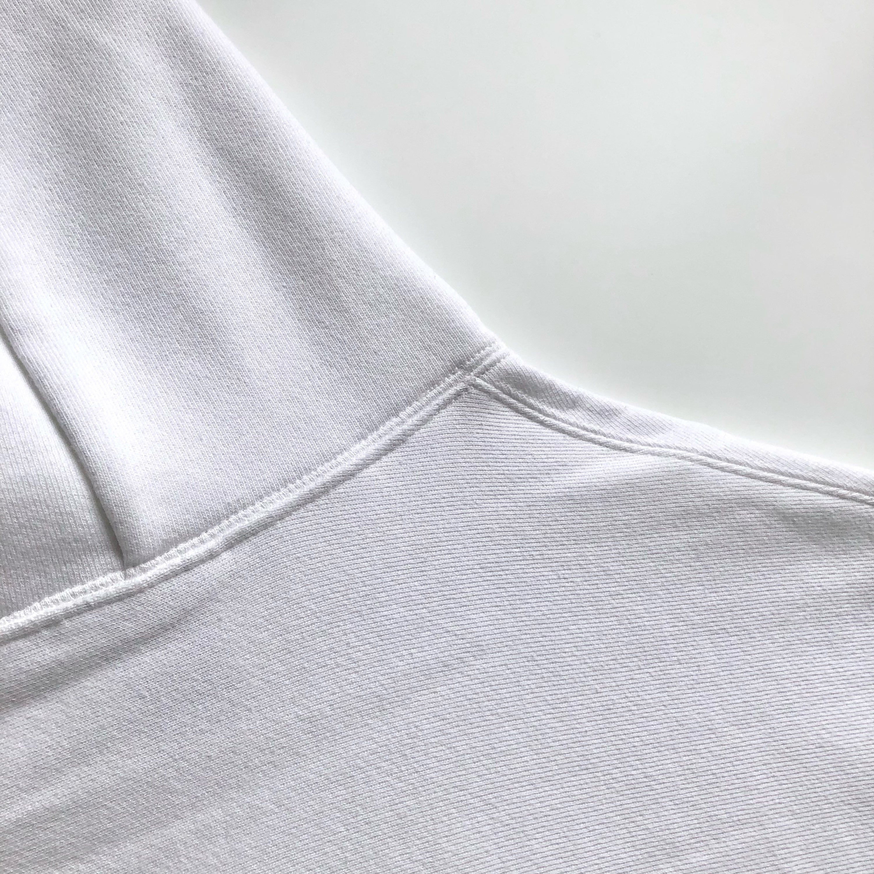 Soft Durable Heavyweight Cotton-Poly Blend Classic White Hoodie Hood Back