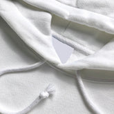 Soft Durable Heavyweight Cotton-Poly Blend Classic White Hoodie Hood Opening 