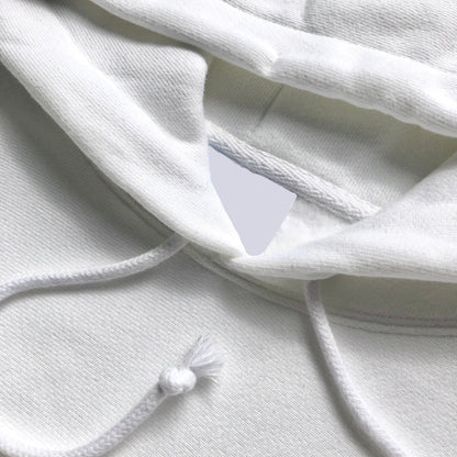 Soft Durable Heavyweight Cotton-Poly Blend Classic White Hoodie Hood Opening 