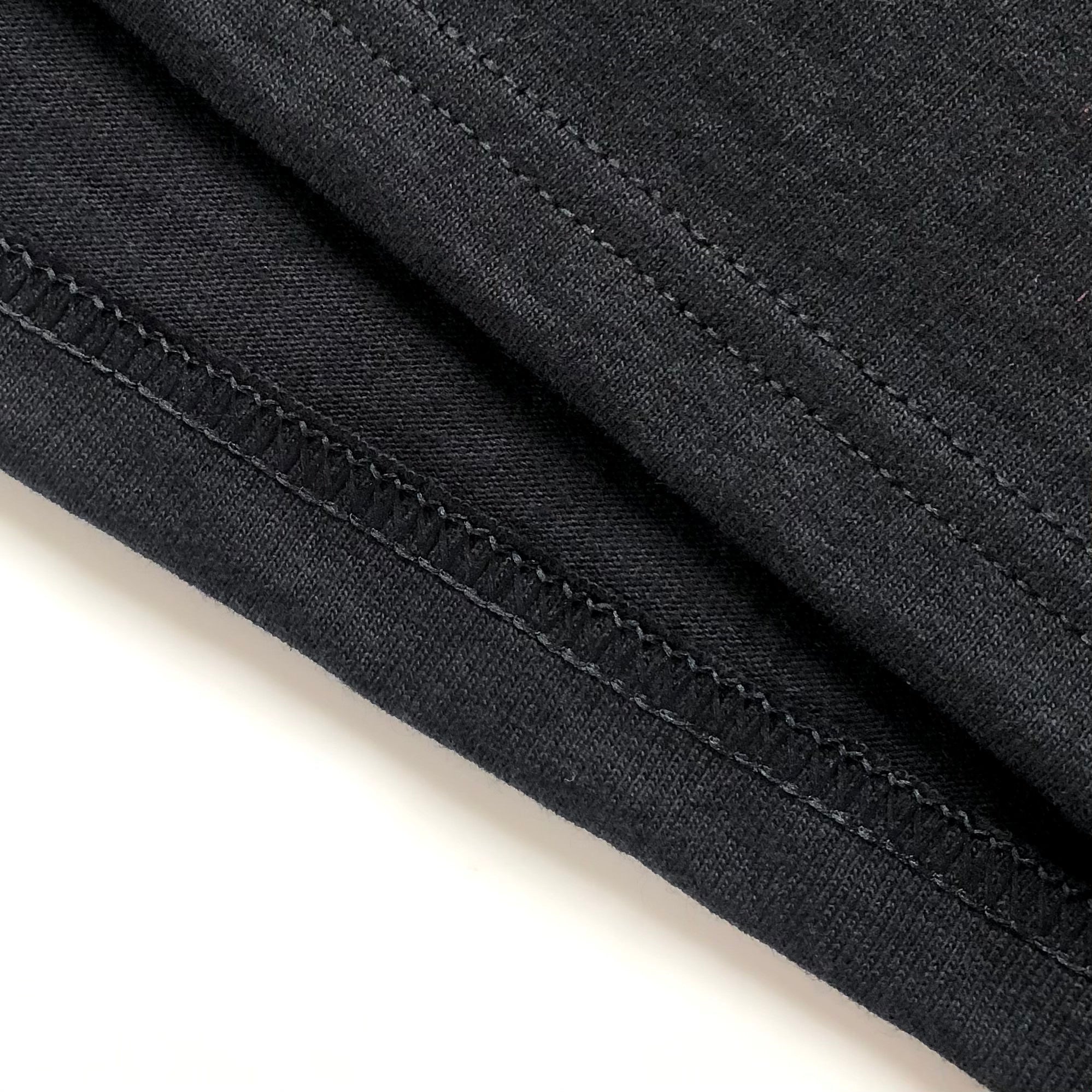 Soft Durable Midweight Premium Cotton Black Jersey Crop Top Bottom Hem 