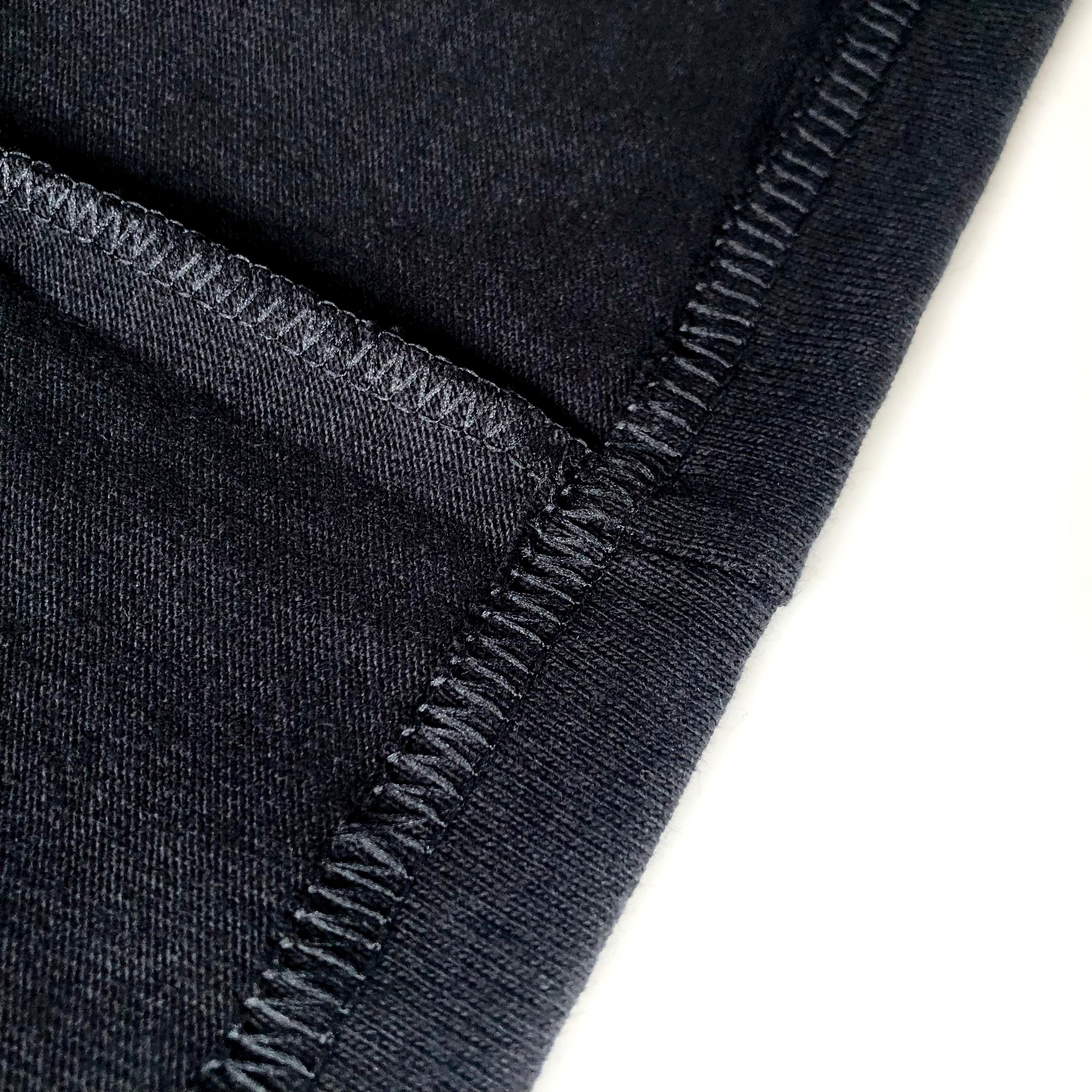 Soft Durable Midweight Premium Cotton Black Jersey Crop Top Inner Seam 