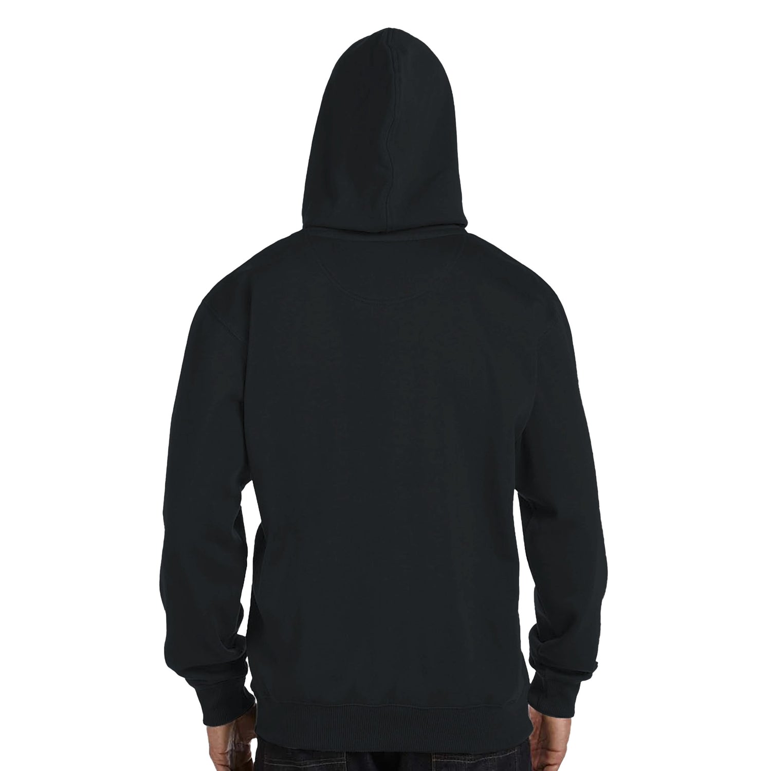 Soft Midweight Organic Cotton Black Hoodie Back 