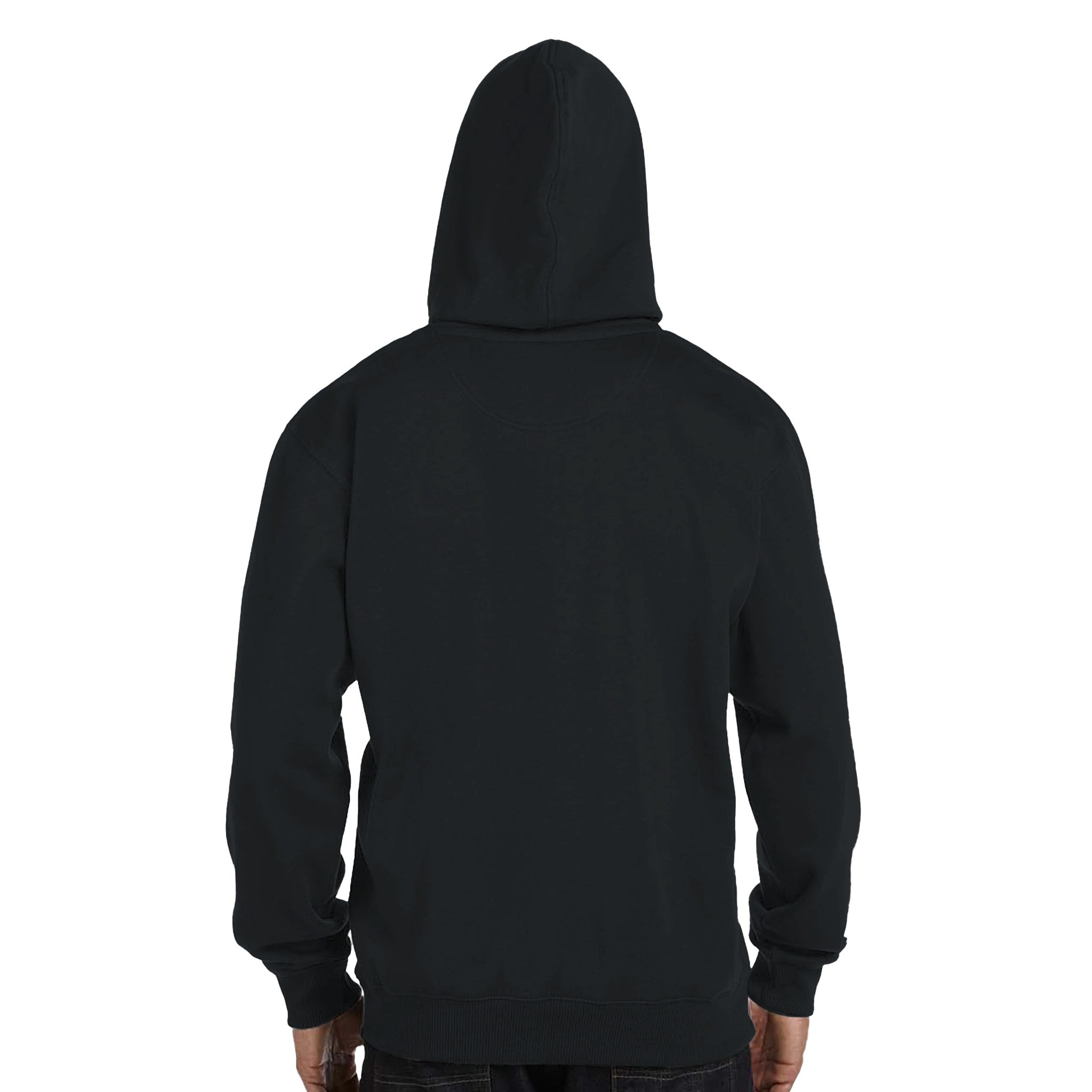 Soft Midweight Organic Cotton Black Hoodie Back 