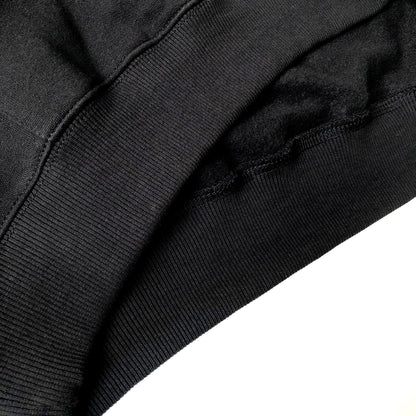 Soft Midweight Organic Cotton Black Hoodie Bottom Hem