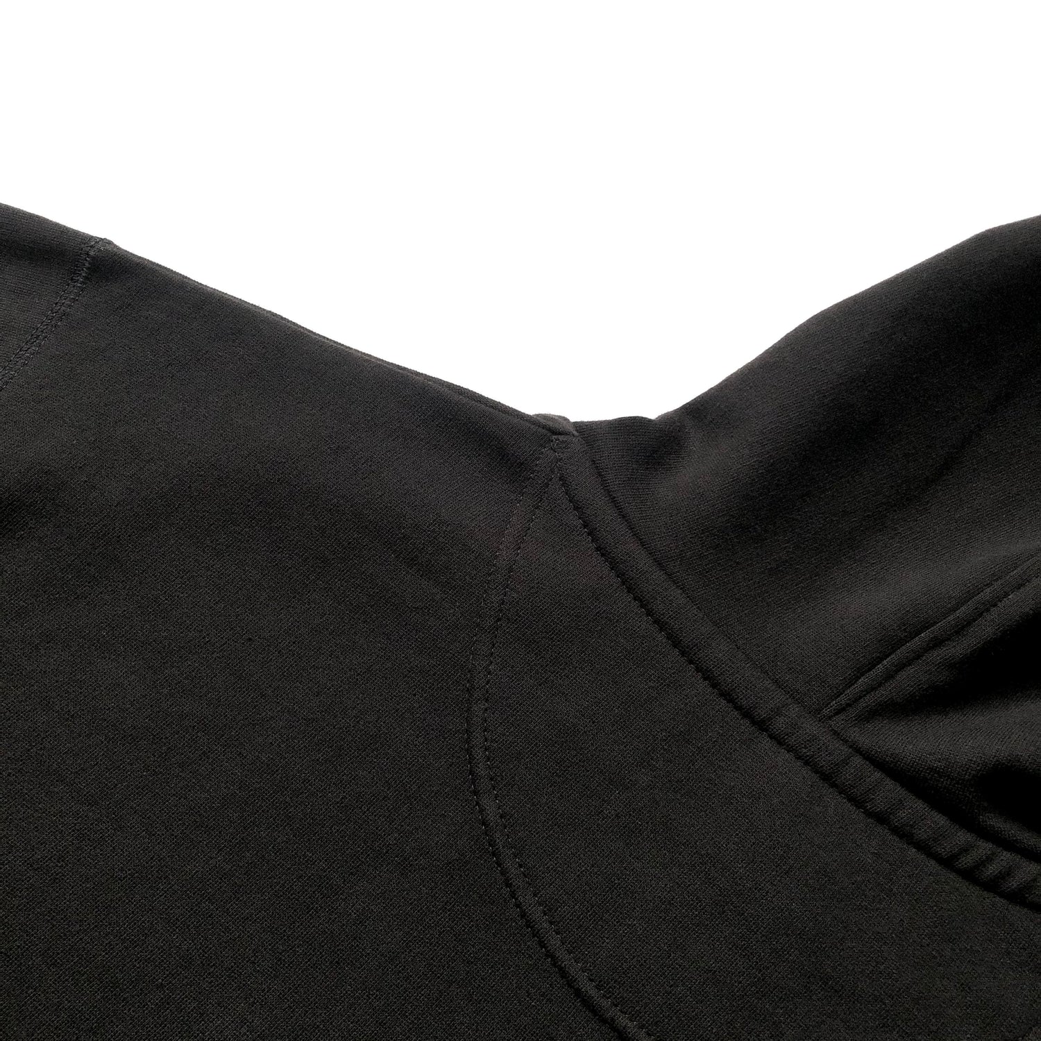 Soft Midweight Organic Cotton Black Hoodie Hood Back