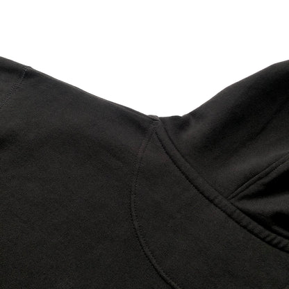 Soft Midweight Organic Cotton Black Hoodie Hood Back