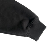 Soft Midweight Organic Cotton Black Hoodie Sleeve Hem