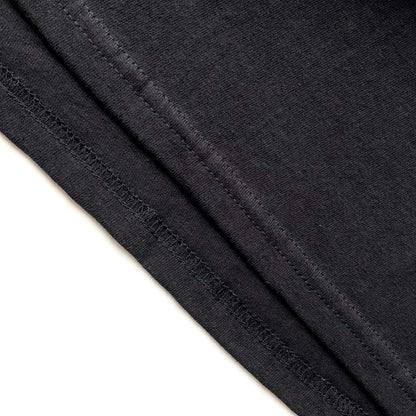 Soft Organic Cotton Midweight Classic Black Long-Sleeve T-shirt Bottom Hem 