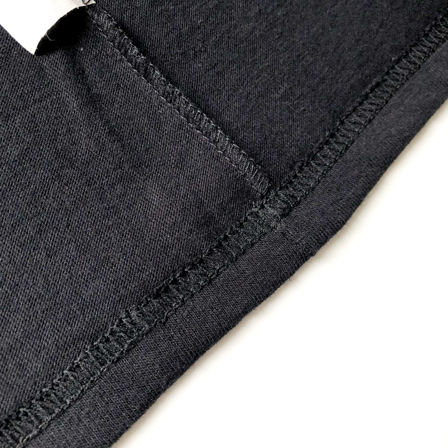 Soft Organic Cotton Midweight Classic Black Long-Sleeve T-shirt Inner Seam 