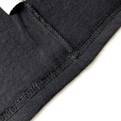 Soft Organic Cotton Midweight Classic Black Long-Sleeve T-shirt Inner Seam 