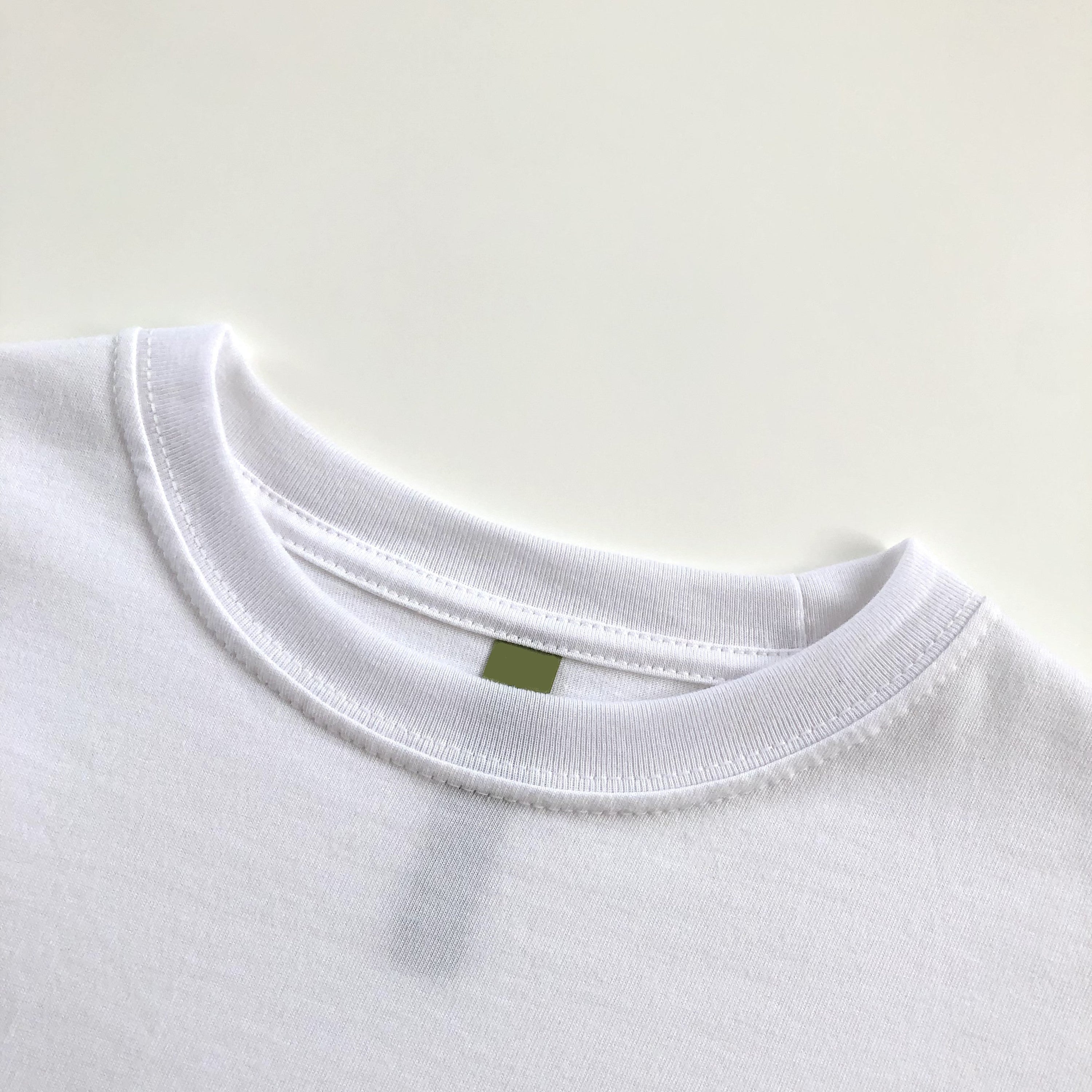 Soft Organic Cotton Midweight Classic White Long-Sleeve T-shirt Crewneck Seam