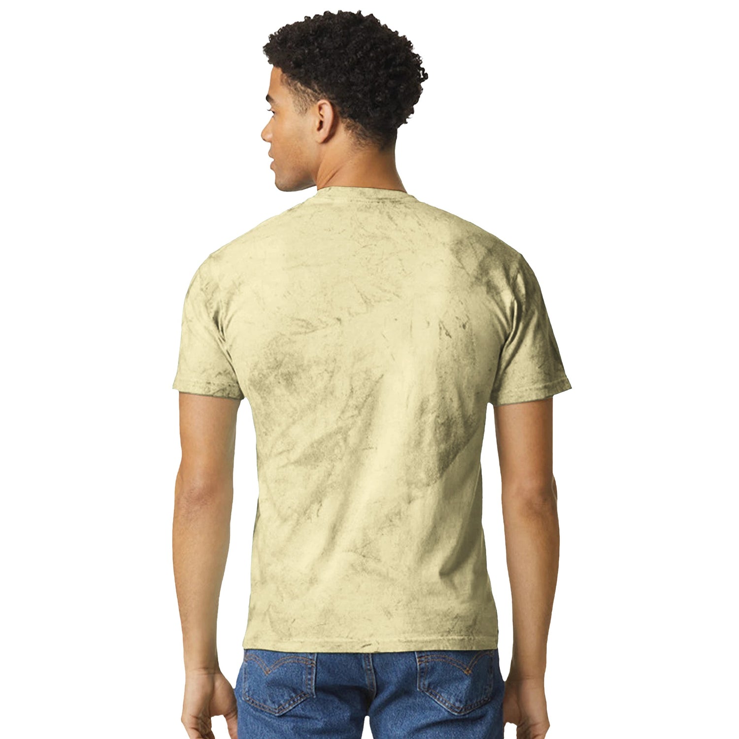 Soft USA Premium Cotton Relaxed Heavyweight Eco Dye Citrine Color Blast T-shirt Back 