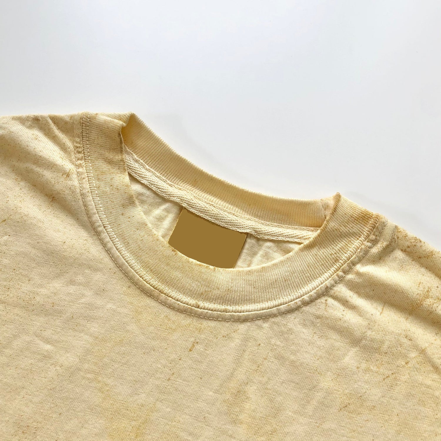 Soft USA Premium Cotton Relaxed Heavyweight Eco Dye Citrine Color Blast T-shirt Crewneck Seam