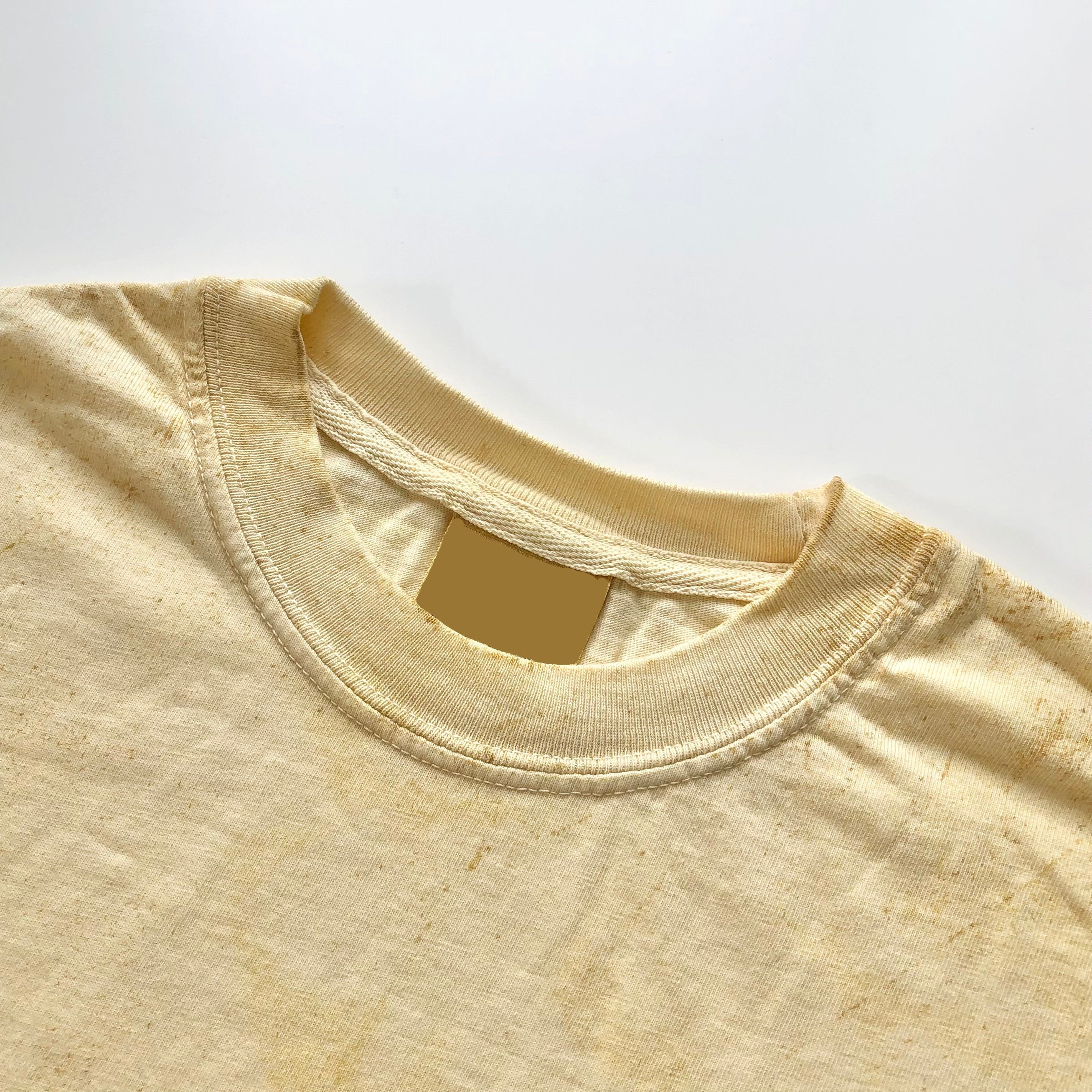 Soft USA Premium Cotton Relaxed Heavyweight Eco Dye Citrine Color Blast T-shirt Crewneck Seam