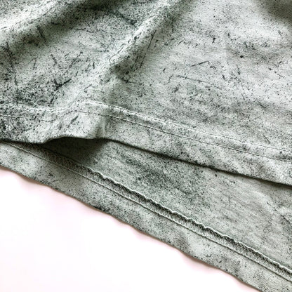 Soft USA Premium Cotton Relaxed Heavyweight Eco Dye Fern Color Blast T-shirt Bottom Hem 