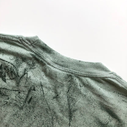 Soft USA Premium Cotton Relaxed Heavyweight Eco Dye Fern Color Blast T-shirt Crewneck Back Seam